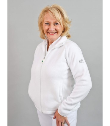 Ladies "Liberty" Fleece White Zipped Jacket